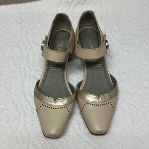 Dorking by Fluchos Mary Jane leather shoes, stacked heel, beige Eu 37